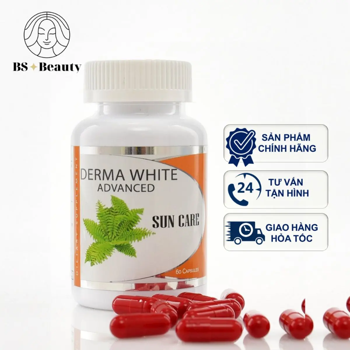 Viên uống chống nắng chống oxi hóa hỗ trợ bảo vệ da Derma White Advance Sun Care 60 viên