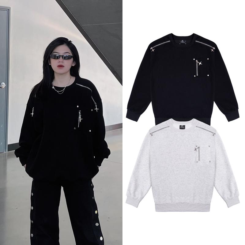  Áo sweater nỉ 2 da họa tiết Ngôi Sao AN211 