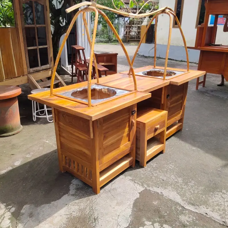 GEROBAK SOTO PIKUL, GULE,ADA TEMPAT DUDUK MULTIFUNGSI Kayu 5