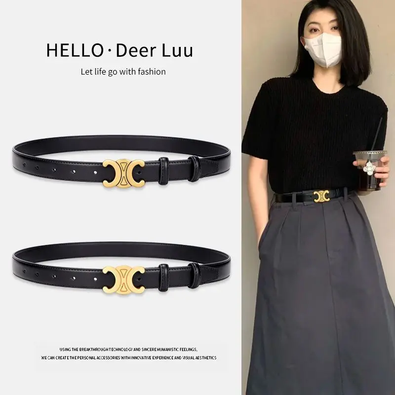 Thắt Lưng Nữ, Da Mềm, Hàng Mới Về, Dễ Phối Đồ Thích Hợp Cho Quần Jean, Trang Trí Thời Trang, Thích Hợp Cho Váy Phù Hợp, Thắt Lưng Mỏng, Cao Cấp