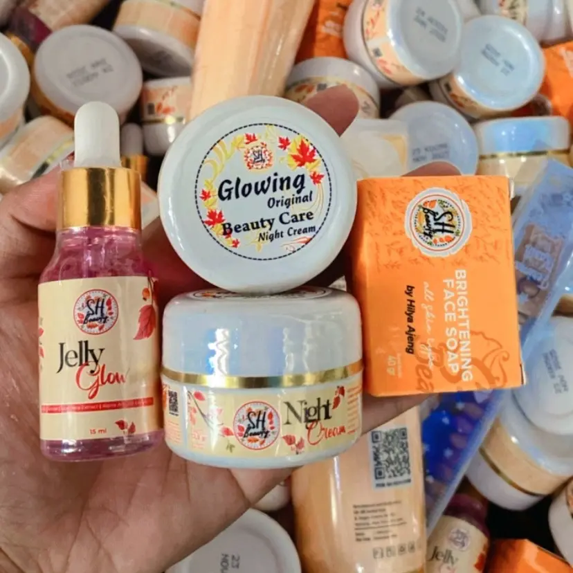 Paketan doble malam set 4in1 glowing bpom sepaket udh dapat malam malam sabun dan serum