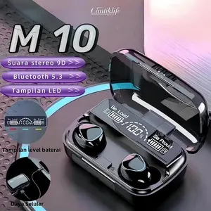 M10 Wireless Bluetooth Earphone In Ear Headset Noise-Cancelling Bluetooth Headset 10D bass stereo HiFi HD LED Display Wireless Bluetooth earphones