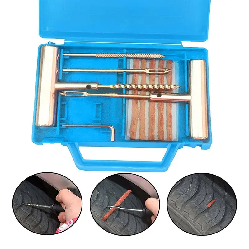 12PCS Emergency car Heavy Duty Tire Puncture Repair Tyre Mending Kit Wheel Plug 5