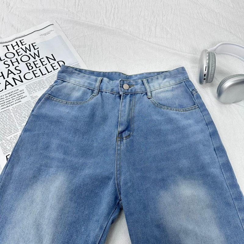 Product Introduction of D714 - Jies Clothes [New Arrival] Seluar Jeans Baggy Loose Fits Wide leg Hight Design Unisex Casual(LightBlue/Blue) Premium Men's Clothing - Trendy Designs for Everyday Style 8
