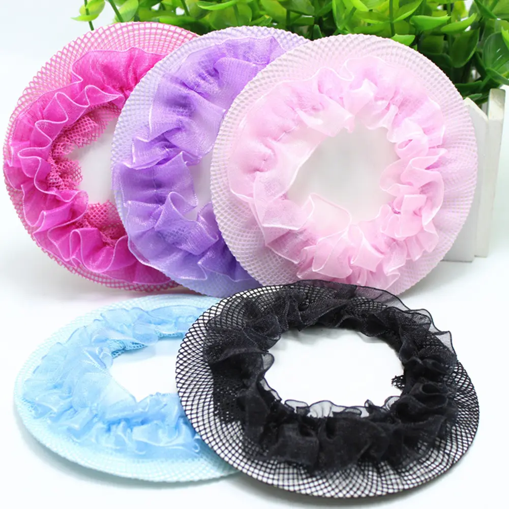 Dot Girl Women Bun Cover Snood Hair Net Nets Latin Ballet Dance Skating Crochet Snoods Hair Accessories #303527