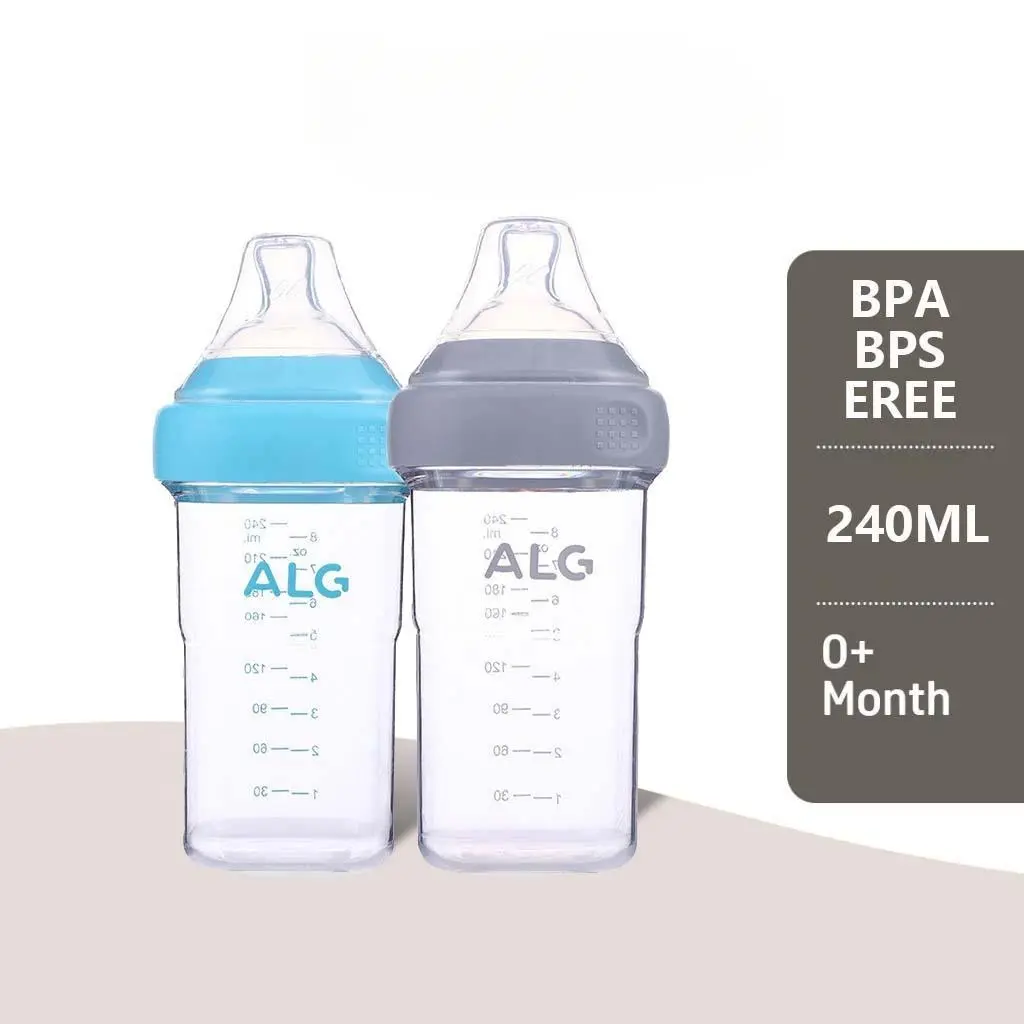 PCTO Feeding Bottle PPSU 240ML Botol Susu Bayi Nipple Plus Botol BPA Free Biru Pink