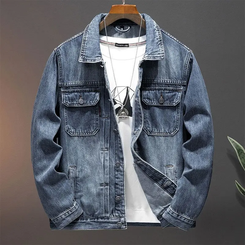 Áo Khoác Denim Thường Ngày Mỹ, Được Cá Nhân Hóa, Thương Hiệu Thời Trang Đường Phố Cao Cấp Của Nam Giới, Áo Khoác Dáng Rộng Cổ Điển, Ngoại Cỡ, Quần Áo Bảo Hộ Lao Động, Áo Khoác Nam Hợp Xu hướng, Áo khoác ngoài Menswear Jacket