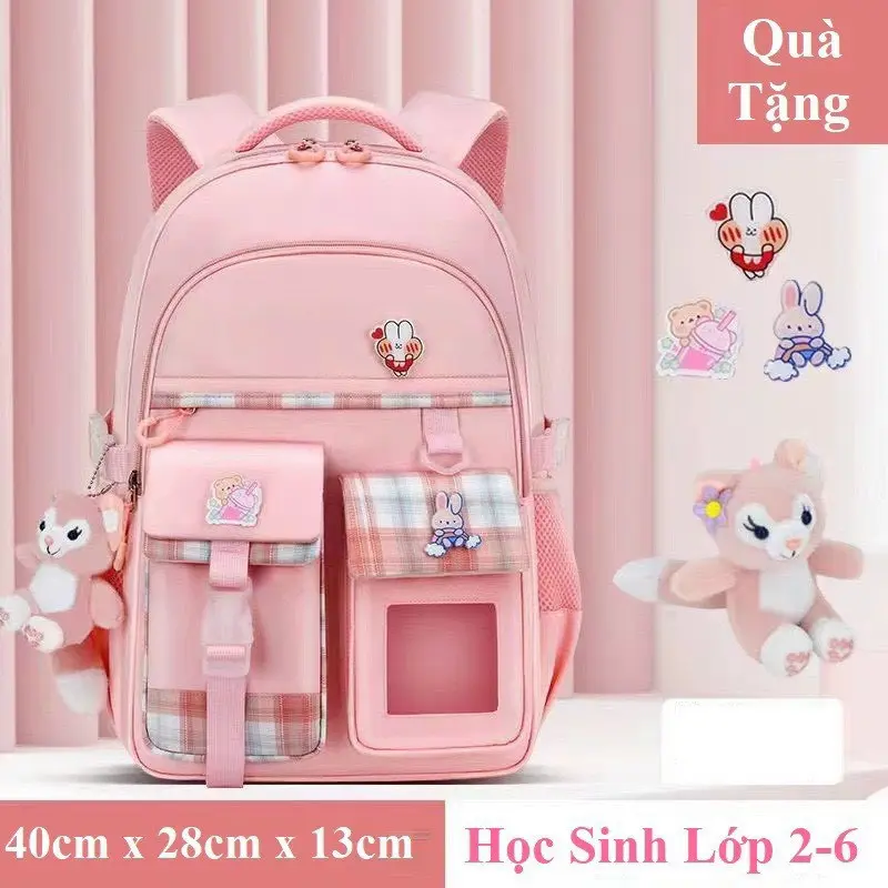 Balo học xinh cấp 2, cấp 3 tặng kèm stiker và móc khóa