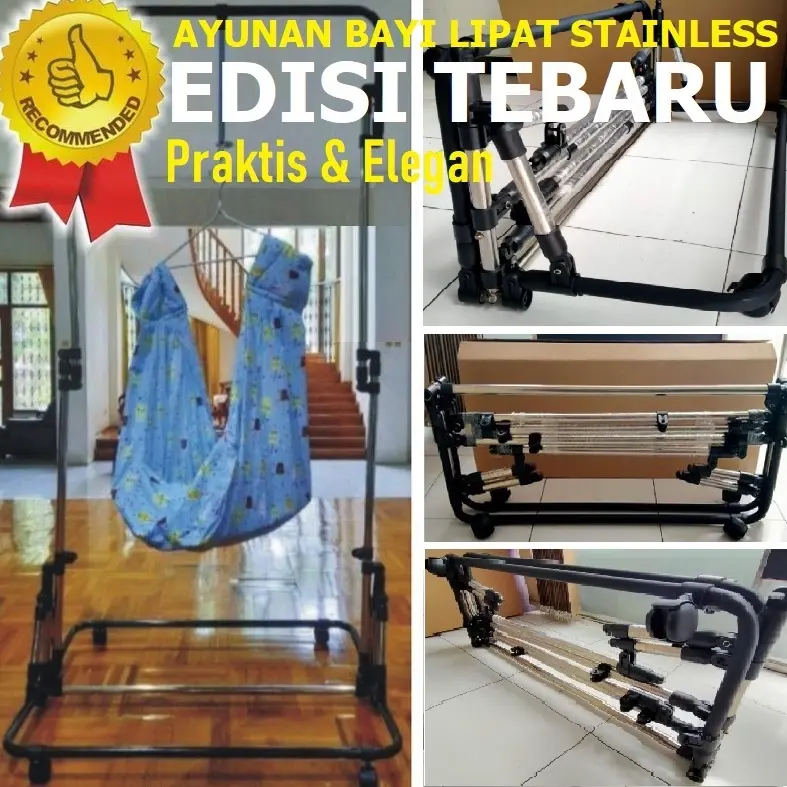 Tiang Ayunan Bayi Stainless (TERBARU MODEL LIPAT LEBIH BAGUS dan PRAKTIS) 0
