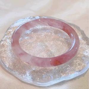 Vòng Tay Nữ, Màu Hồng, Vòng Tay Hoàng Hậu, Hình Tròn, Thủy Tinh Dày, Chống Ngọc Bích Băng Trong Suốt, Phụ Kiện Hanfu, Phong Cách Cổ Xưa, Vòng Tay Ding Dong, Vòng Tay Nữ