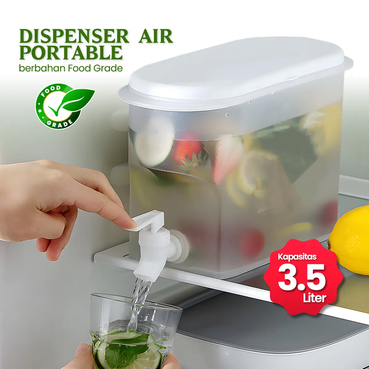 DISPENSER MINUMAN KULKAS 5000ml or 3500ml /teko air PORTABLE/DRINK WATER JAR /JUICE DISPENSER / Dispenser air Minum Jus Juice Botol Minum Galon Kulkas teko air es dingin