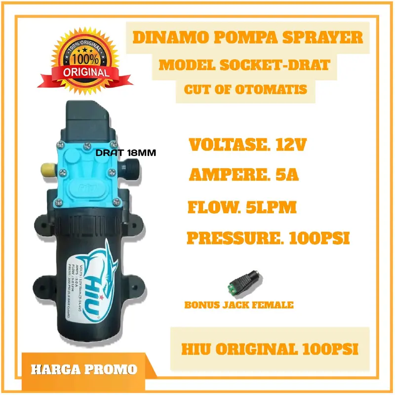 PAKET DINAMO SPRAYER ELEKTRIK/POTENSIO/NOZZEL/SELANG SPRAYER/ALAT SPRAYER PERTANIAN HIU 100PSI 1