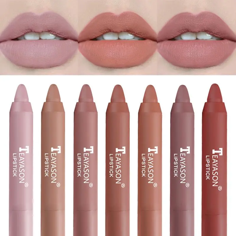 New Trend 12 Colors Velvet Matte Lipsticks Pencil Waterproof  Lip Stick Non-Stick Cup Makeup Lip Tint Pen Cosmetic for beauty life to choose