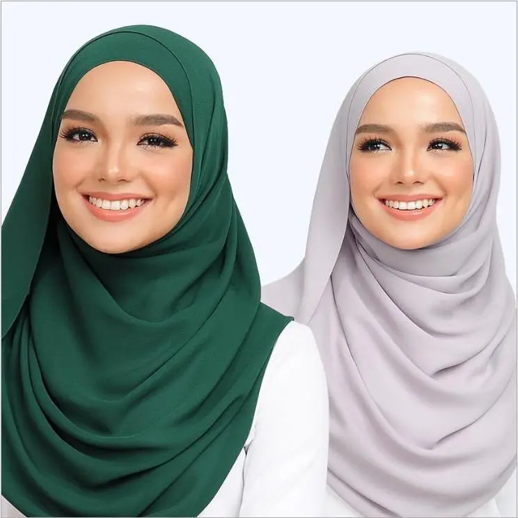 Gauze Scarf Pearl Chiffon Bubble Scarf Head Cover Ethnic Headscarf Comfortable Fashionable pashmina