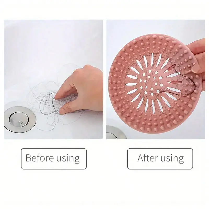 Bathroom Drain Hair Catcher, Anti-Clogging Silicone Floor Drain Cover For Kitchen Sink, Mesh Drain Filter,This Product Does Not Have Suction Cups At The Bottom Multicolor 7