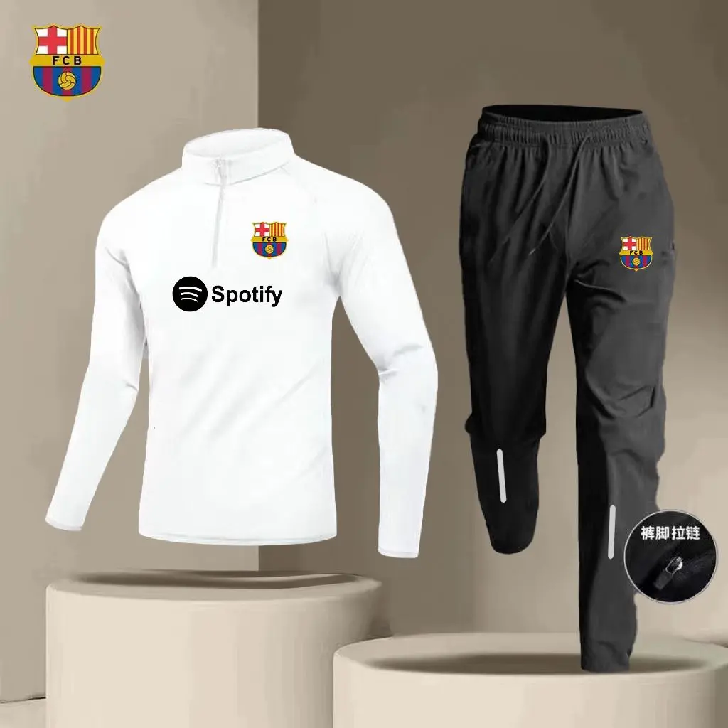 Bộ Quần Áo Tập Luyện, Áo Dài Tay Cổ Chân Đế Zíp Nửa, Quần Áo Thi Đấu Bóng Đá Real Madrid, Nhanh Khô, Dành Cho Nam, Thích Hợp Chạy Bộ Và Thể Thao, Bộ Hai Mảnh, Bộ Sưu Tập 2425 Người, 2024, HK Top Sport áo  cầu  lông  nữ  tên