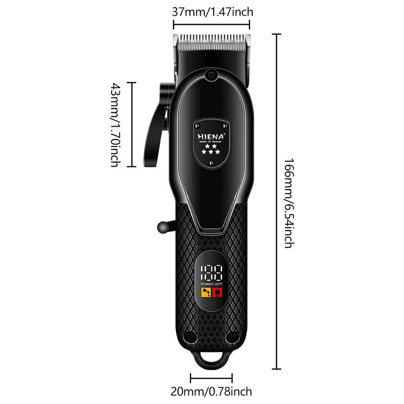 Professional Men's Hair Clipper with LED Display, 1 Set USB Rechargeable Men's Hair Cutting Machine, Cordless Hair Clipper Trimmer, Barber Kit 1