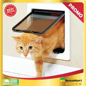 Pintu Kucing Anjing Cat Dog Flap Door 4 Way Lock Size M - CFB34 - Whit