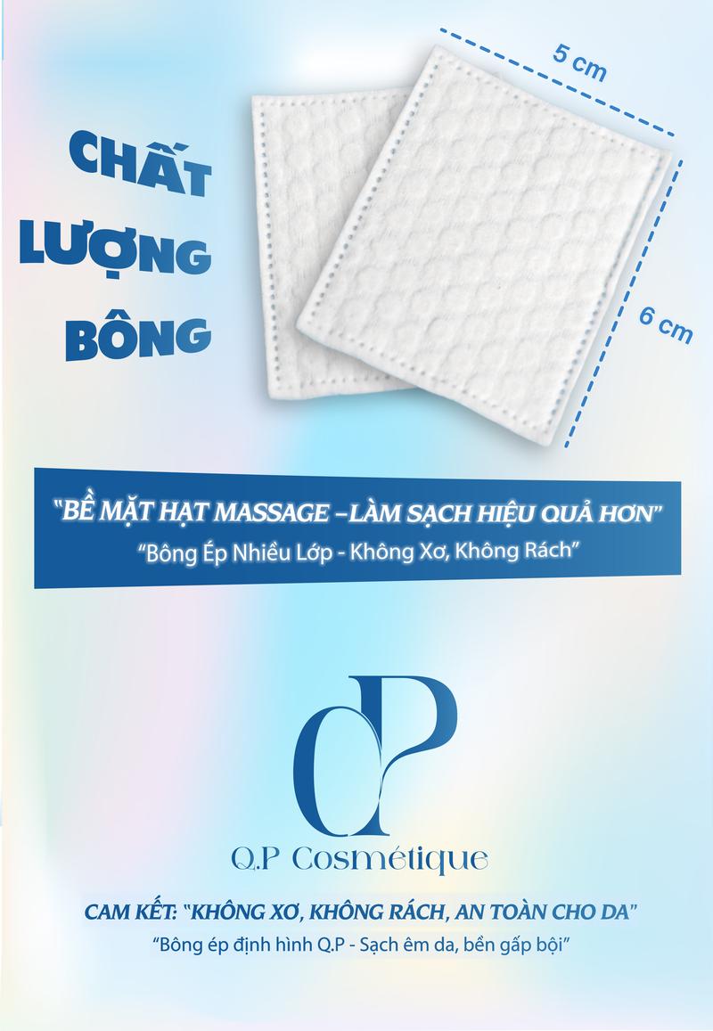 Product Introduction of Combo Bông Tẩy Trang Ép Định Hình Q.P Cosmétique Không Xơ Rách, Hạt Massage Sạch Sâu 30