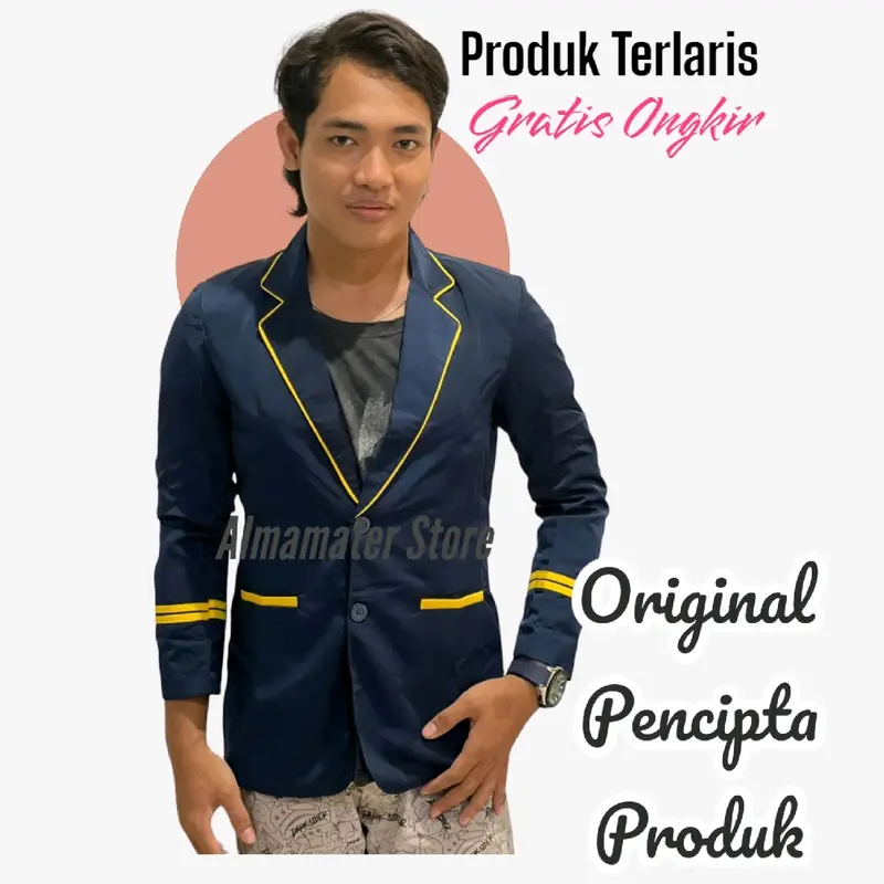 Jas Almamater Ready Stock untuk Sekolah atau Ponpes - Safety, Celana, Katun, Wearpack, Pendek, Coklat, Kerja, Pria, Baju, Hitam 2