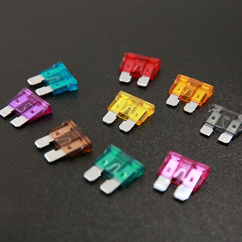 Product Introduction of Spot Goods COD 100/50pcs Car Fuse Assortment Set Profile Middle Size Blade Type Fuse Auto Car Truck 2-35A Fuse with Box Clip 13