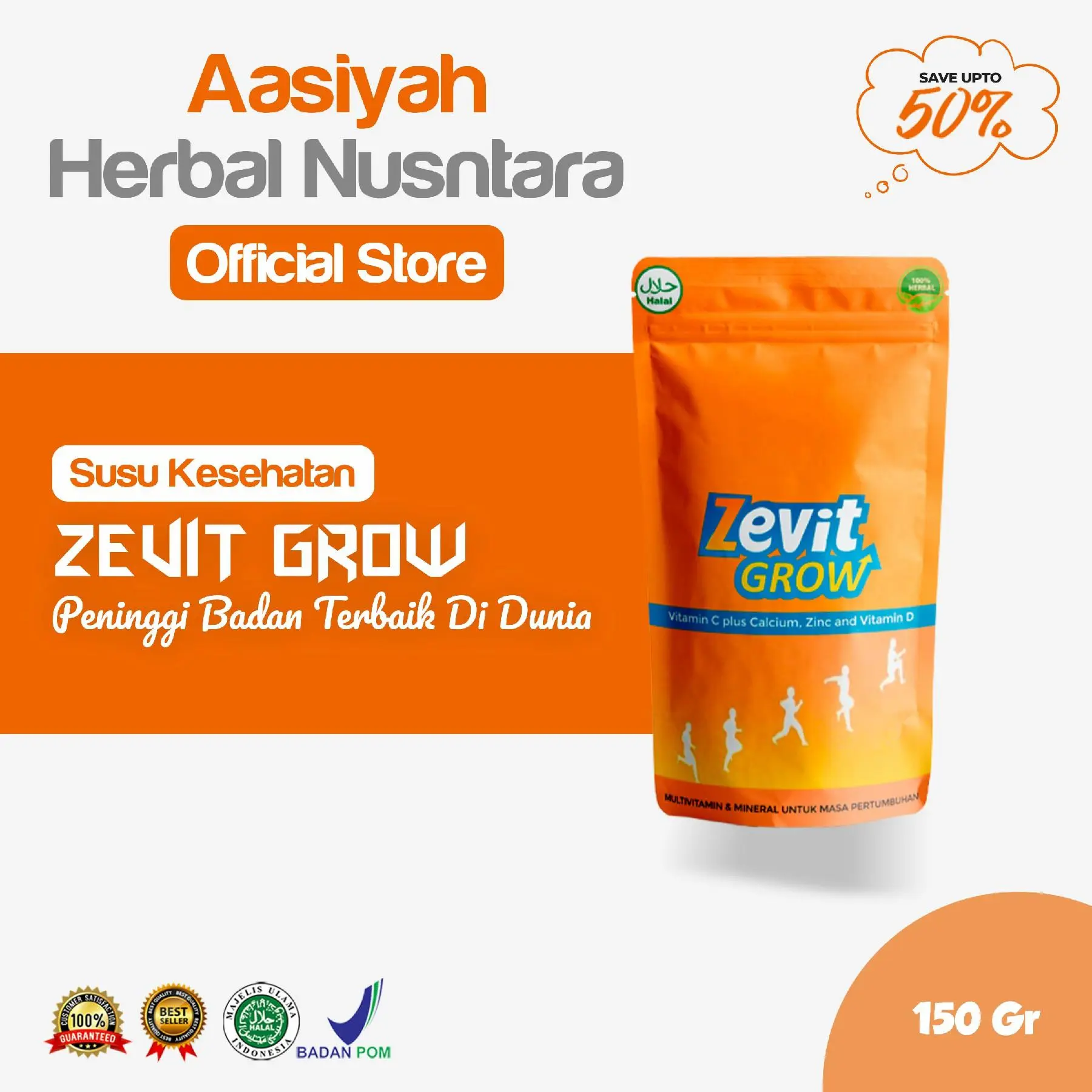 Zevit Grow: Susu Peninggi Badan Halal BPOM, Ideal untuk Anak & Dewasa yang Ingin Meningkatkan Tinggi Badan! obat vitamin  tulang boney