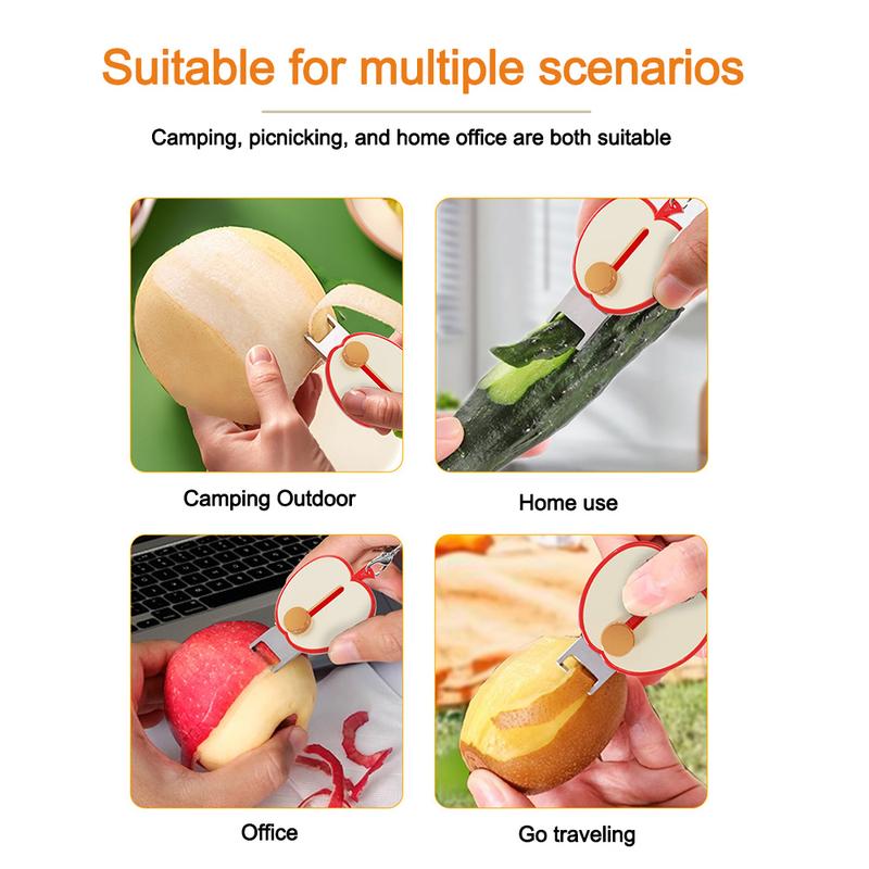 Product Introduction of New Peeling Tool Retractable Mini Peeler Durable Portable Fruit Peeler Multifunctional Extendable Manual Peeler for Camping Picnics Outdoor Activities 18