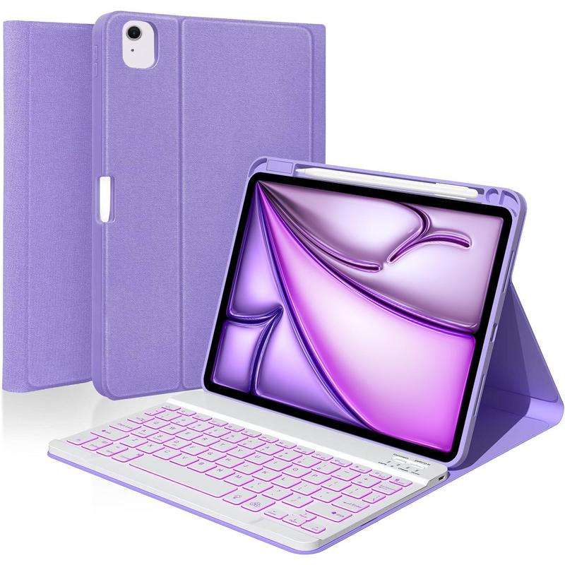 Magnetic Keyboard Cover, 1 Count Detachable BT Backlight Keyboard Protector, Smart Cover for iPad Air 5/4, iPad Pro 11, iPad Pro 10.9, iPad Pro 9, iPad Pro 8, iPad Pro 7 2