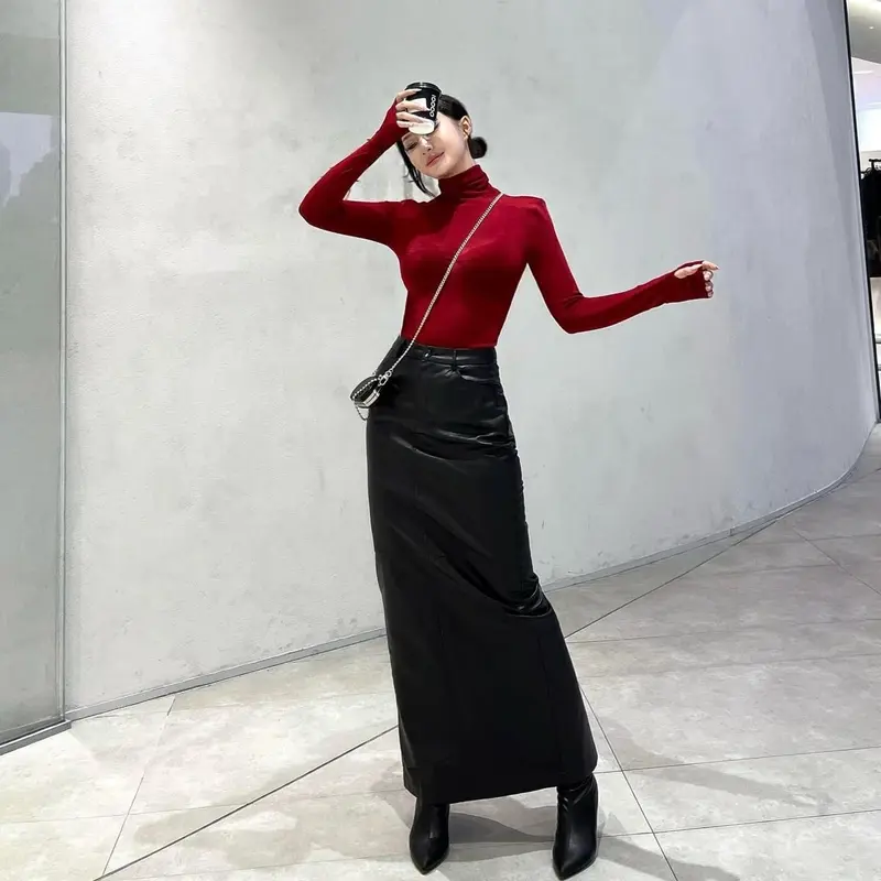Áo nhung cổ lọ dài tay xỏ ngón ANNAKIKI mùa đông- 1010 2