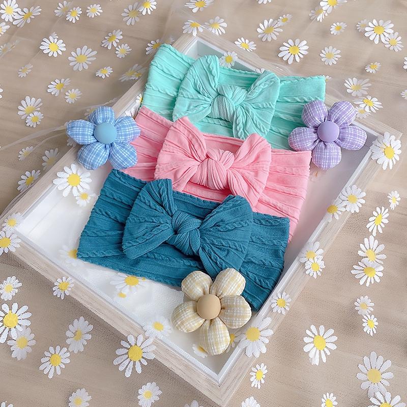 Product Introduction of Solid Color Soft Nylon Elastic Baby Headband Bows Knotted Newborn Baby Girl Headbands Hair Accessories Girls Haarband 23