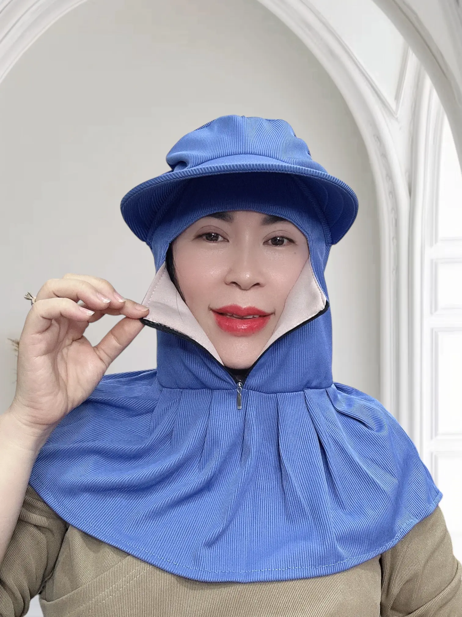 Mũ chống nắng -Mũ  nón chống nắng kèm khẩu trang - mũ chống nắng 1 màu che kín mặt  tránh sạm nám tàn nhang -Kim Thanh - Sỉ Váy Chống Nắng