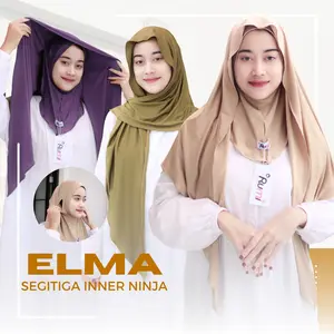 Rumi - ELMA Jilbab Segitiga Inner Ninja Instan Jersey Muslim Menutup Leher Viral Hijab Mleyot Kerudung Nyatu Ciput Ninja Khimar jilbab  mleyot premium
