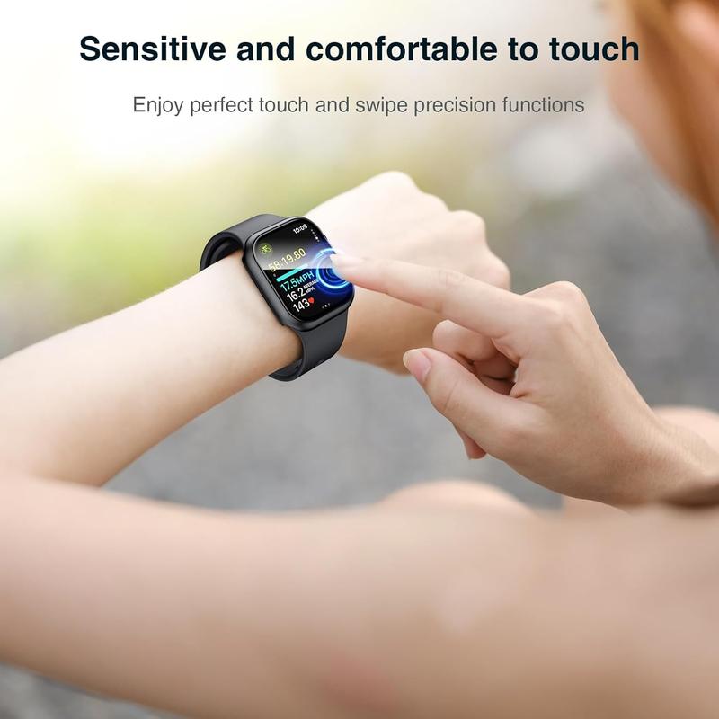 TikTok Shop LK 2 Pack Hard PC Case with Tempered Glass Screen Protector Compatible for Apple Watch Series 10 46mm Ultra Thin Overall Protective Cover for Apple Watch 10 46mm Black