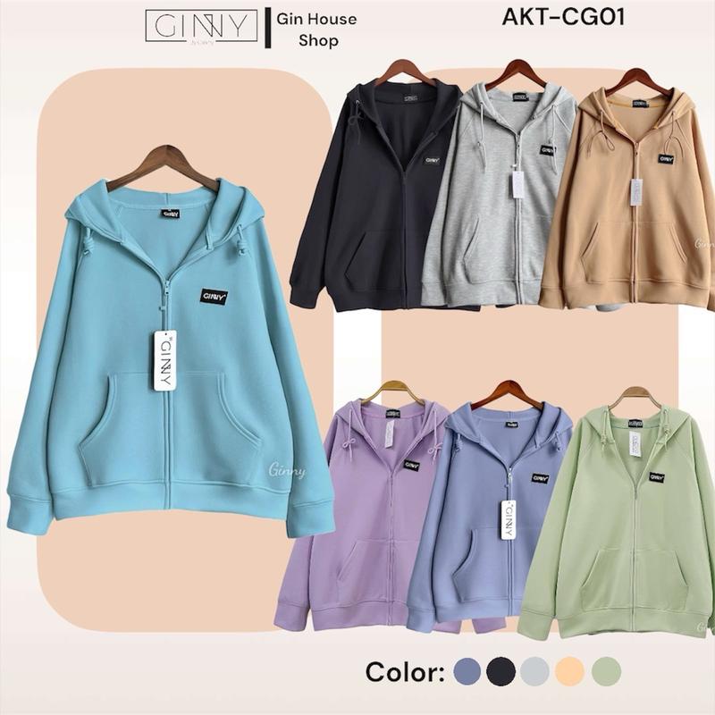 GMV Áo Khoác Thun Cotton Lạnh Dominic CG01 Hoodiezip Chất Dày Dặn Form Thoải Mái Chống Nắng Tốt Màu Sắc Đa Dạng Dễ Phối Thích Hợp Đi Làm Đi Học Đi Chơi Top Jacket Nữ Women