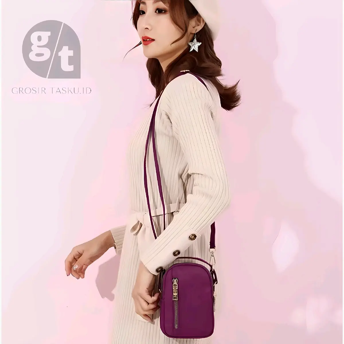 GROSIR TASKU - Tas Selempang mini Terbaru / Tas hp selempang wanita / Tas simpel elegan Polos