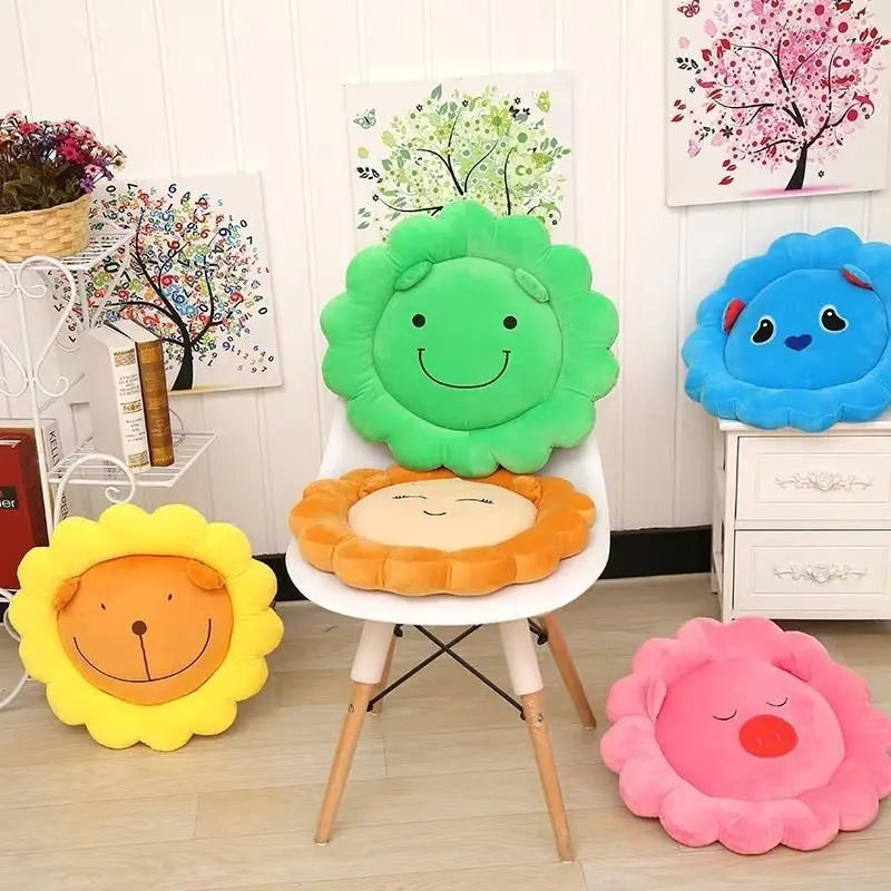 Gối Đệm Ghế Hình Hoa Hướng Dương Động Vật, Thiết Kế Dễ Thương Và Lười Biếng, Thích Hợp Cho Phòng Ngủ, Văn Phòng Học Sinh Hình Tròn, Đệm Phòng Khách Hoạt Hình