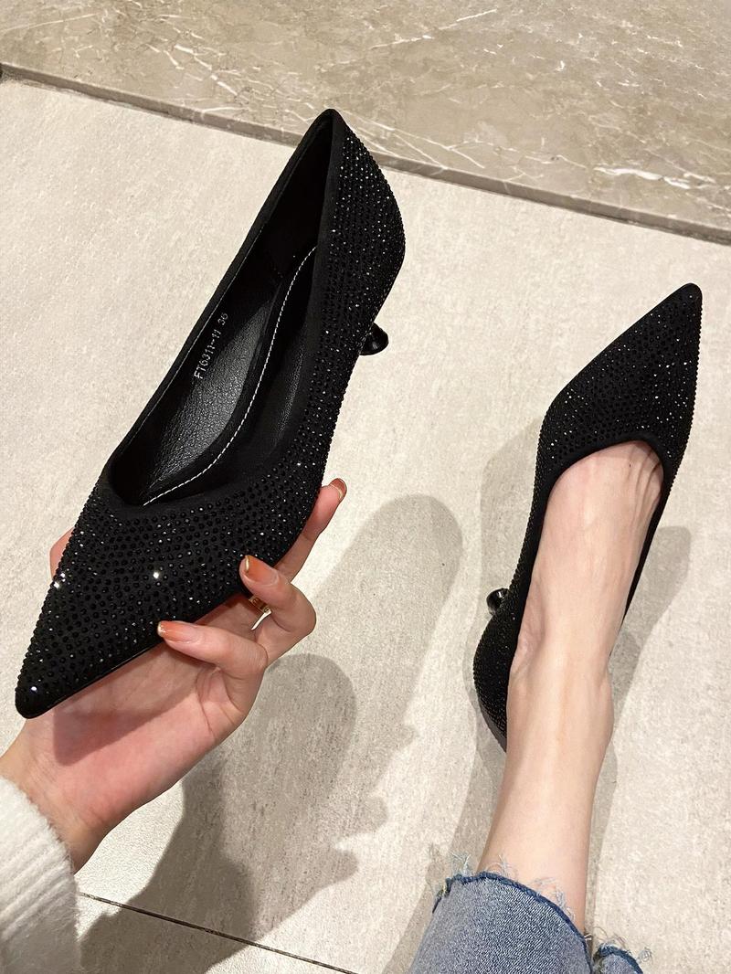 Product Introduction of Women's Pointed Toe Heels, Elegant Fashionable High Heels for Party, Daily Clothing Decor for Women & Girls, Footwear 3