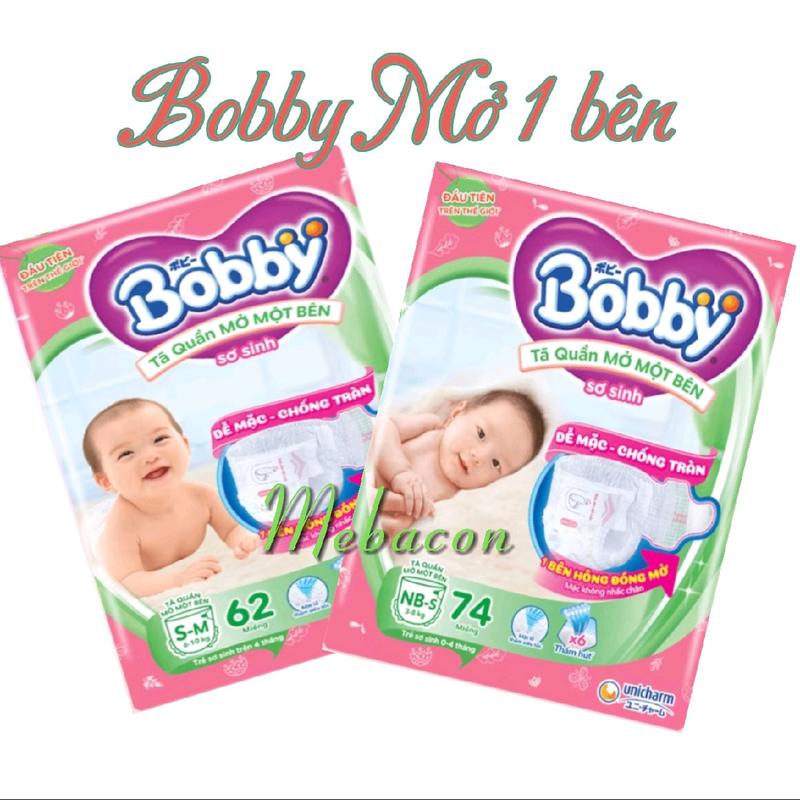 Bỉm, Tã Quần Mở Một Bên Bobby NB70+6, S80, NB-S74, S-M62 Thiết kế riêng, dễ mặc cho bé sơ sinh