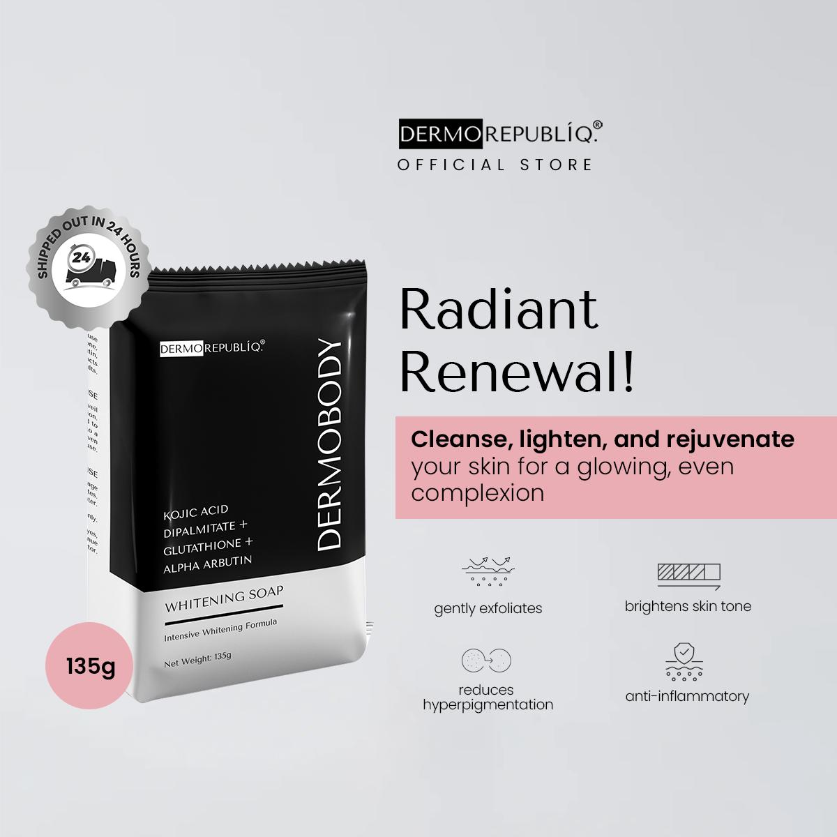 50% Off Rush！DermoBody Kojic Acid Dipalmitate + Glutathione + Alpha Arbutin  Whitening Soap