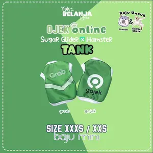 Baju Sugar Glider / Hamster Ojek Online Grab dan Gojek Tank / bahan nyaman size XXS & XXXS | Yukbelanja.Gaes!