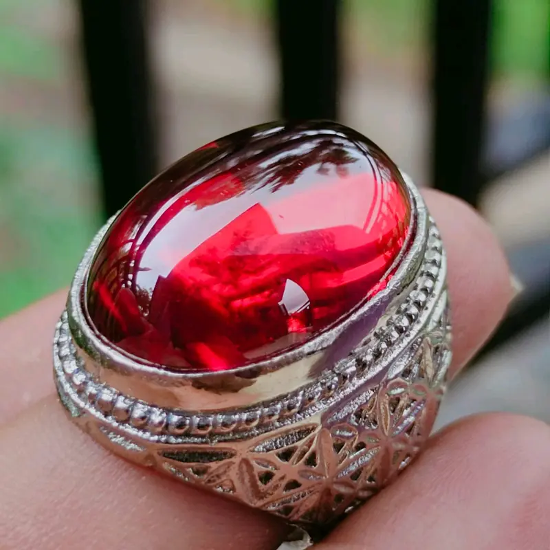 batu cincin red garnet 0