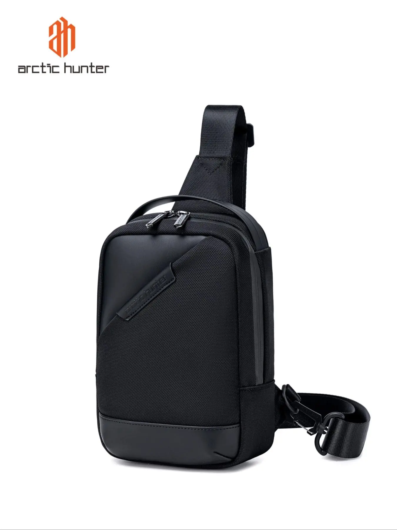 Men's Business Solid Color Sling Bag, Lightweight Crossbody Bag with Customized Keychain Inside, Casual Versatile Chest Bag for Work & Daily Used