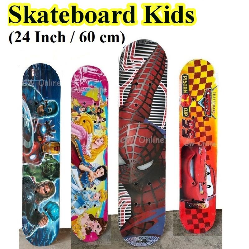 Malaysia Stock 60CM Length Skate Board Skateboard Sport Outdoor / Papan Luncur Children Kids Design Sports Safety