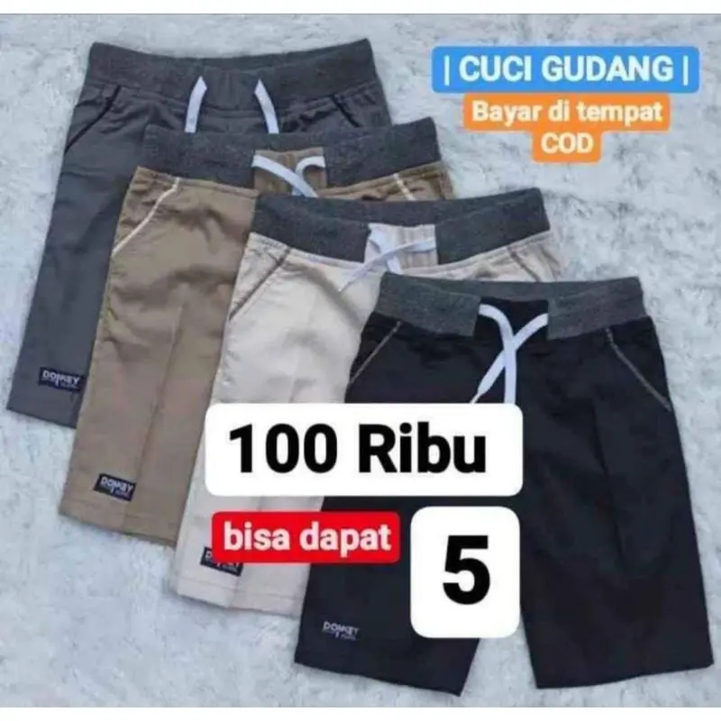[Promo] Celana Pendek Chino Rib Cowok Murah 100 Dapat 5 0