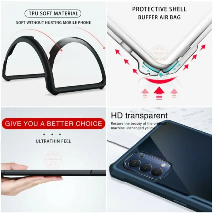 S/P- CASING Case 0PP0 RENO 4 PRO Shockproof Armor Transparent Premium Hardcase CASE SP 4