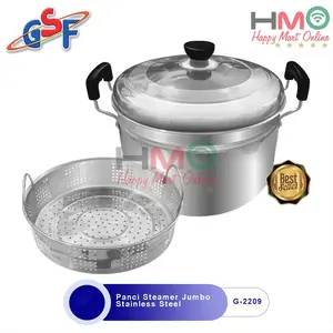 Q2 Panci Kukus Steamer Jumbo Stainless Steel Ukuran 22 24 26 28 30 CM Dandang Stainless Besar