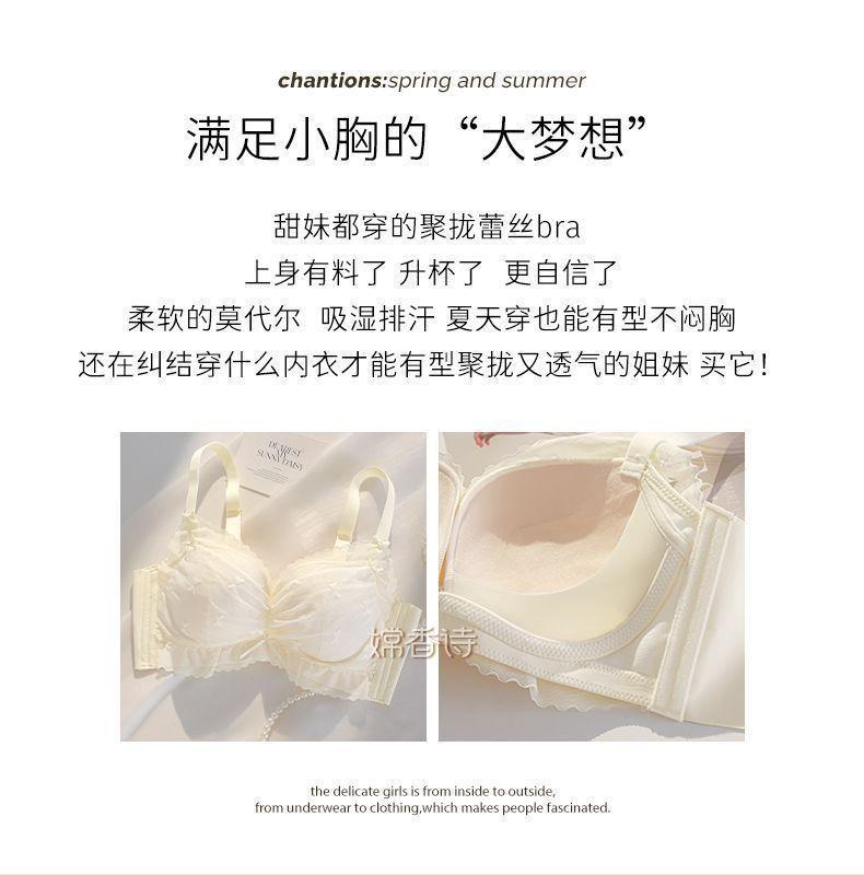 Product Introduction of Đồ Lót Hoa Lưới Dành Cho Phụ Nữ, Ngực Nhỏ Đẩy Lên Ngực Phẳng Mỏng Lớn, Phụ Kiện Đặc Biệt Không Dây, Bộ Áo Ngực Đẩy Ngực 3