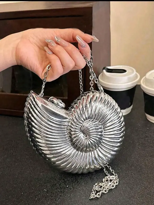 Women's Elegant Conch Design Evening Bag, Western Purse, Exquisite Trendy Shoulder Bag, Fashionable Crossbody Bag for Party Decoration 3