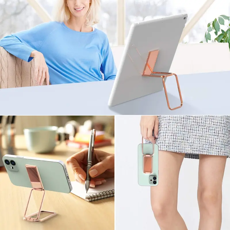 Thin and Foldable Finger Phone Holder Mount Stand Adjustable Multi-Angle 360 Rotation, Metal for Deskdsa 4