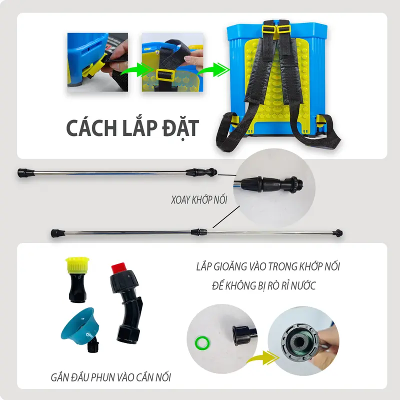 [TẶNG ĐẦY ĐỦ PHỤ KIỆN] BÌNH PHUN, BÌNH XỊT THUỐC SÂU CHÍNH HÃNG GGG. DUNG TÍCH 14L, 16L, 20L, ÁP LỰC SIÊU MẠNH 1